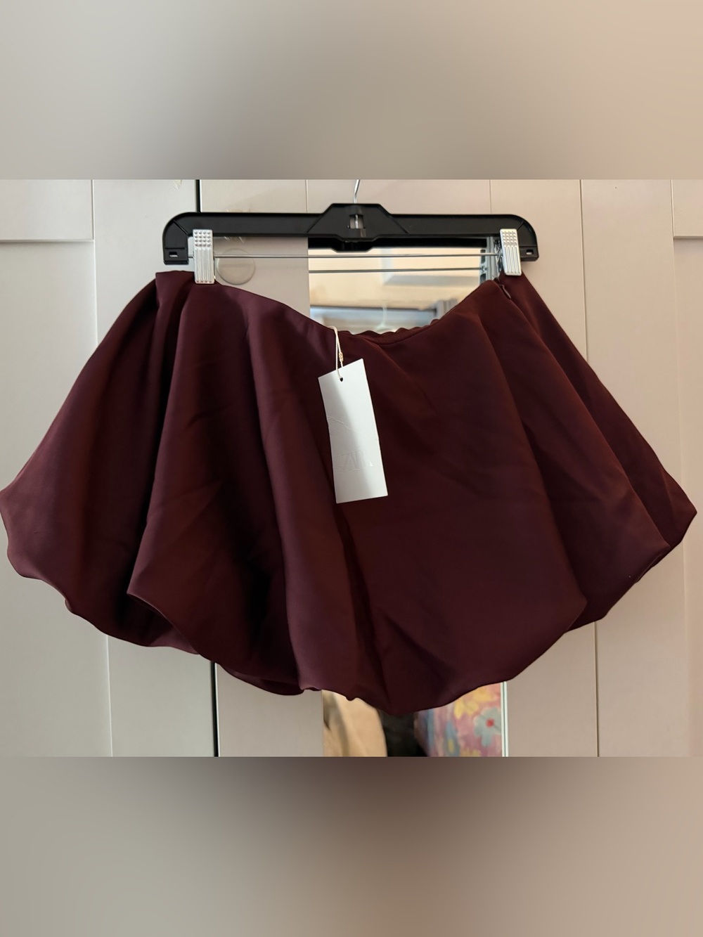 Zara Wine Circle Skater Skirt